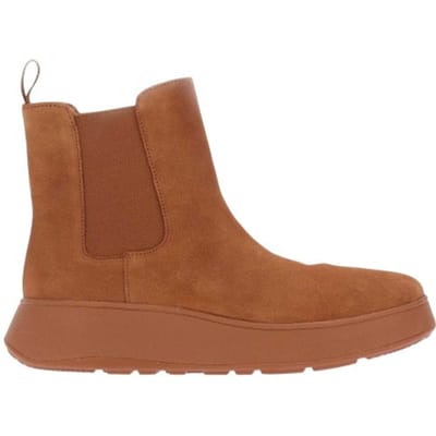 Fit Flop Dames/Dames F-Mode Suede Flatform Chelsea Laarzen (Tan)