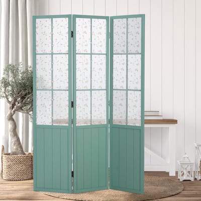 Homestyle4u Kamerscherm - 120x170 cm - Turquoise - 3-delig