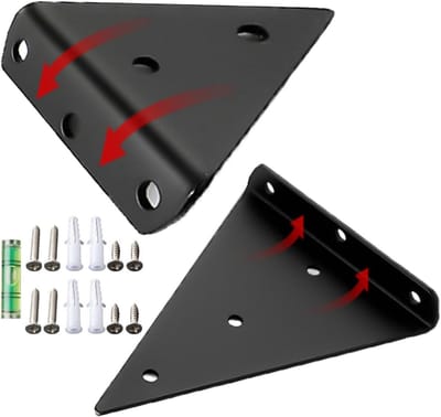 Zwevende Plankensteun - Verborgen Steunen - Opbergen van spullen - Zwaar belastbaar 150KG - 80 x 100mm - Zwart