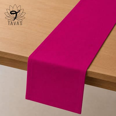Tavas Tafelloper - 40 x 140 cm - Fuchsia - Tafeldecoratie - Tafelkleed - Tafellaken - Katoen
