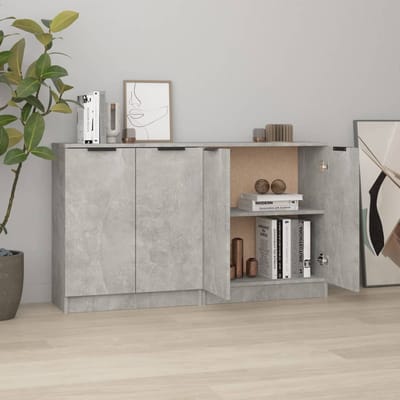 vidaXL - Dressoirs - 2 - st - 60x30x70 - cm - bewerkt - hout - betongrijs
