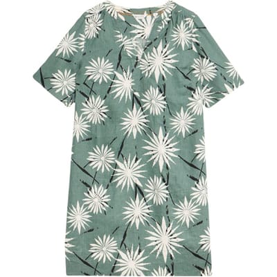 White Stuff June Linen Shift Dre Green Printed Size: 10 | Mini Dresses Outlet | Dames | Groen