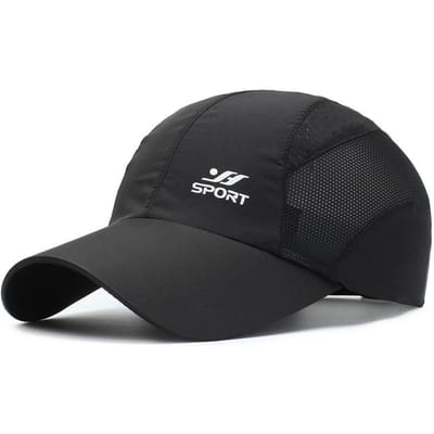 Sneldrogende Verstelbare Baseballpet - Ademende Zonbescherming voor Buiten Golf Vissen Hardlopen Sport Adjustable zwart