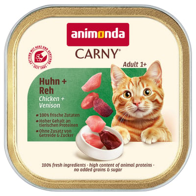 32x85g animonda Carny Adult Kip & Hert kattenvoer nat
