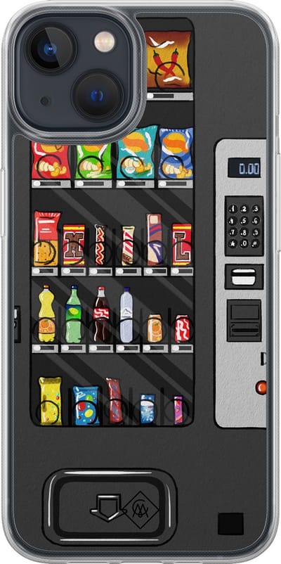 Casimoda® hoesje - Geschikt voor iPhone 13 Mini - Snoepautomaat - 2-in-1 case - Schokbestendig - Snoep - Verhoogde randen - Multi, Transparant
