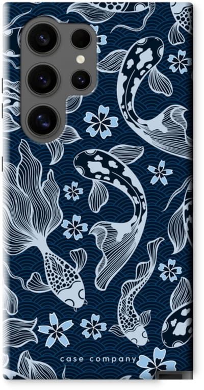 Case Company® - Hoesje geschikt voor Samsung Galaxy S24 Ultra hoesje - Midnight Koi - Tough Case - Maximale Bescherming alle Kanten en Schermrand