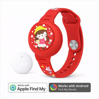 Kinderhorloge - gps armband – werkt met Android Find My Hub - Kinderhorloge met gps - Bluetooth Tracker – Kinderhorloge jongen - Kinderhorloge meisje - Waterdicht – Inclusief tracker - Met geluidssignaal