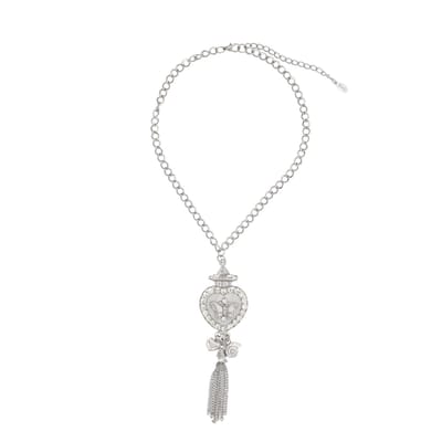 Behave - Ketting - Hartvormige hanger met vlinder - Schelp hart - 45 cm (+ 7,5 cm verlengketting)