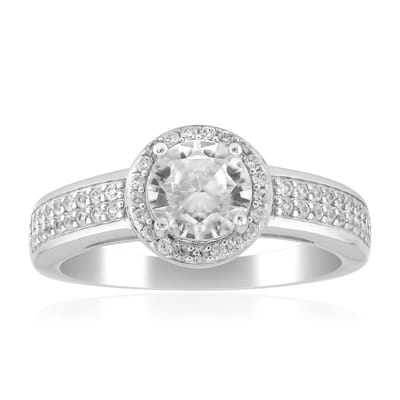 Cavill - Zilveren ring 925 sterlingzilver - Tanzaniaanse zirkoon 1,163 ct - Elegante ring met rond slijpsel en prong zetting