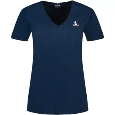 Le Coq Sportif Ess Col V N°1 T-shirt Met Korte Mouwen Blauw XL Vrouw