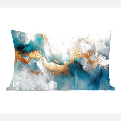 Sierkussens - Kussentjes Woonkamer - 50x30 cm - Abstract - Kunst - Gold - Blauw