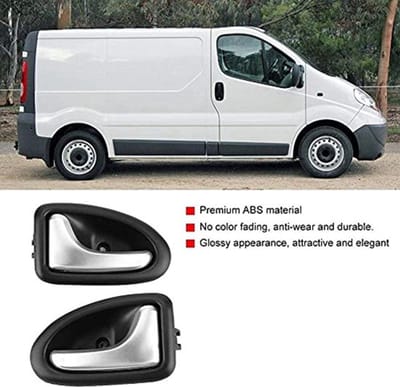 8200915599 autodeurklinkhoes, hoes voor CLIO Scenic TRAFIC auto-interieur binnenkant handgreep cover trim kom bezel, past aan de zijkanten van de linker bestuurder of rechterpassagier (1 paar)