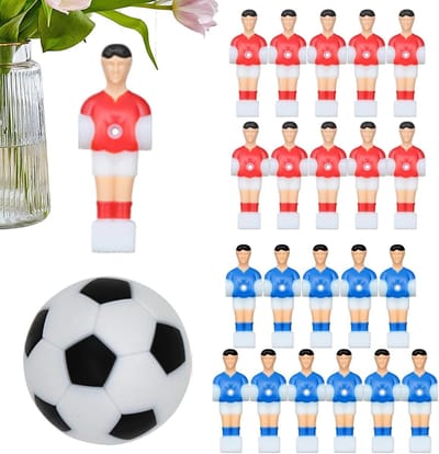 Tafelvoetbal spelers - Reserve poppetjes - Spel verbeteren - Levendige team kleuren - 22 stuks - Rood en blauw