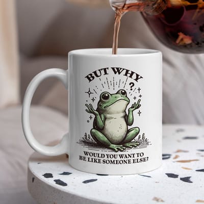Creasowl® But why Kikker - Koffiemok met spreuk - Cadeau voor vrouw - Koffie mok - Grappige cadeaus - Cadeau voor vriendin - Kado zelfvertrouwen - Grappige mok - Cadeautje voor haar - Mokken en bekers - Verjaardag cadeau - Mok met tekst