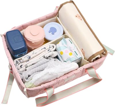 Luier Organizer - Opbergtas Baby - Reizen Met Kinderen - Slim Scheidingssysteem - 18x40x18 cm - Grijs
