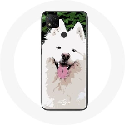 Hoesje - Xiaomi - Redmi 9C - Flexibel - Wit - Samojeed Hondenras wit
