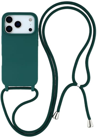 Coverup Hoesje - Geschikt voor iPhone 17 Pro Max Hoesje - Coverup Siliconen Back Cover met Koord - Groen