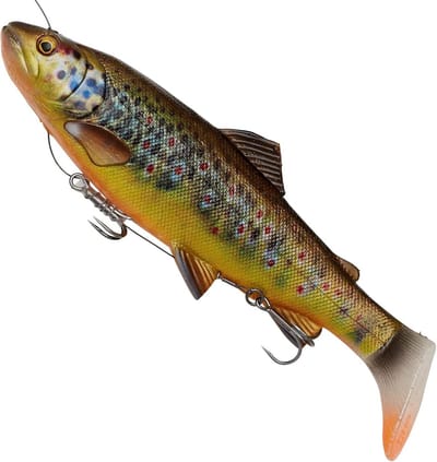 Forel Rammelaar Shad - Kunstaas Vissen - Vis Vangen - 3D Gescande Details - 27.5cm/228g SS - Bruine Forel UV Buik