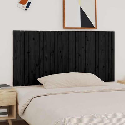 vidaXL - Wandhoofdbord - 185x3x90 - cm - massief - grenenhout - zwart