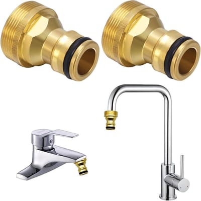 Ronte - Kraanadapter voor tuinslang, 2 stuks slangkoppeling, snelkoppeling - Voor eenvoudige aansluiting en gebruik - Tuinslang accessoires