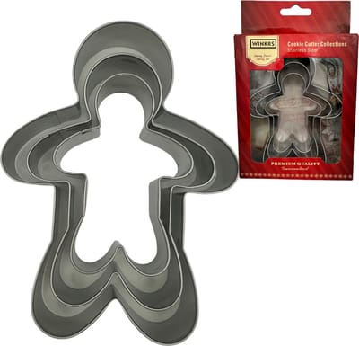 Kerst Uitsteekvormpjes Set - 3x Koekemannetje RVS uitsteekvorm - Gingerbread Man Cookie Cutters voor deeg, fondant, rijst etc.