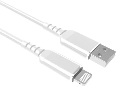 USB A naar Lightning kabel | Laadsnelheid 5V / 3A / 15 watt | USB 2.0 | 480 Mb/s | Male to male | Apple MFI-gecertificeerd | Wit | 3 meter | Allteq