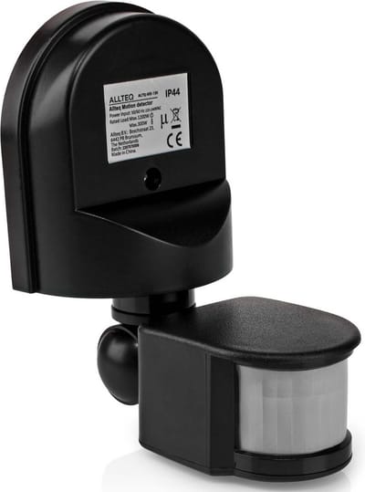 Bewegingsmelder - Opbouw wandmontage - 12 meter bereik - IP44 spatwaterdicht - Geschikt voor buiten - Wit - Allteq