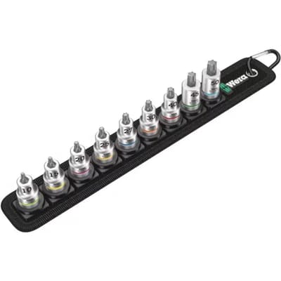 Wera - Belt B 3 HF Zyklop - 9-delige bitdoppenset vasthoudfunctie op gordel - torx - 3/8"