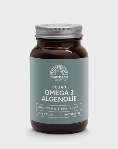 Mattisson - Vegan Algenolie Omega 3 500 mg - DHA 375 mg & EPA 125 mg - Vegan Voedingssupplement - 60 Capsules