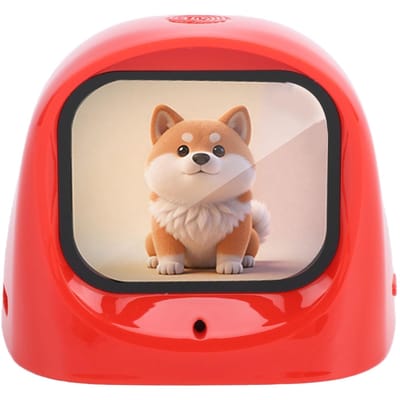 Robot de tableau de bord de voiture IA intelligente Expression émotionnelle de voiture Compagnon animal de compagnie électronique pour la conduite Rouge rouge