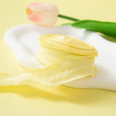 Ruban plissé à volants en dentelle de 10 yards/rouleau de 0,98 pouce, ruban pour emballage de gâteaux et bouquets de fleurs, matériaux pour travaux manuels. Multicolor