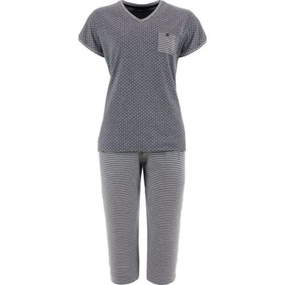 Pyjamaset Pastunette - Dots and Stripes - Blauw - Katoen - Maat XS
