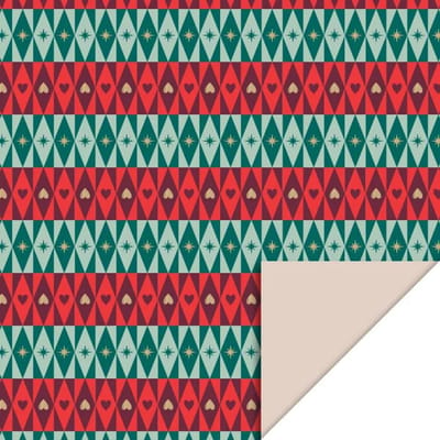 Het Inpakhuis - Inpakpapier - Cadeaupapier - Kadopapier - X-mas Festive Green / Beige - 70cm x 3m - Rol inpakpapier - Kerst - Feest - Kerstdagen