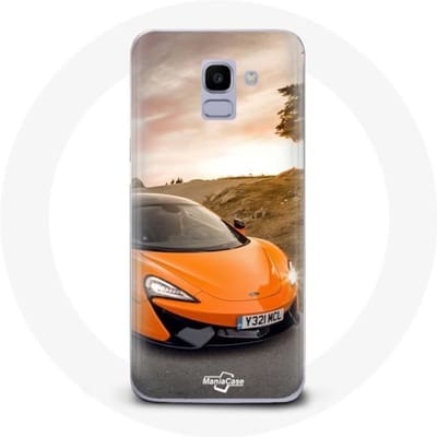 Coque - Maniacase - Samsung Galaxy A8 2018 - Formule 1 McLaren - Orange - Souple noir