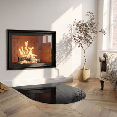 Coloray Vloerplaat Houtkachel - Vloerplaat Openhaard - 100 cm x 100 cm - Houtkachel Accessoires - Zwart Vloerplaat Kachel - Verwarmingsaccessoires - Plaat voor Onder Houtkachel - Open Haard Accessoires - Vloerplaat Voor Kachel