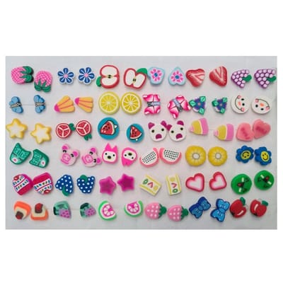 Fako Bijoux® - Kinder Oorbellen - Siliconen - Fimoklei - Fruit - Kids Mix - Set - 36 Paar