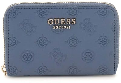 GUESS portemonnee Phoebe SLG Medium Zip Around Wallet Slate Logo blauwgrijs