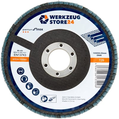 WS24 10x lamellenslijpschijf 125 mm gewelfd Zirkoniumoxide K 60 - WS24-100055