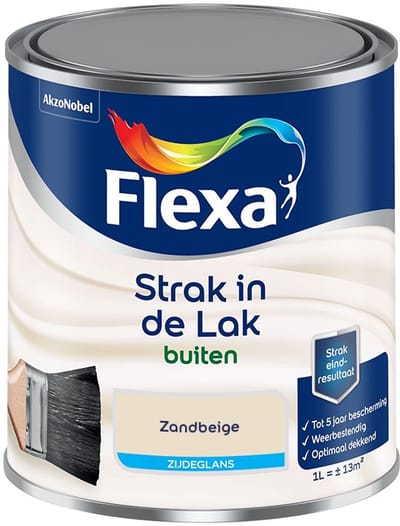 Flexa - Strak In De Lak Buitenlak Zijdeglans - Zandbeige - Mengverf - 1 L