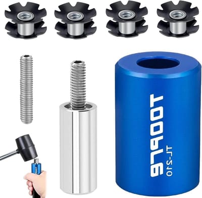 Fiets Voorvork Star Nut Set - Hoofdset Star Nut Sleeve Accessoires Kit voor 22.2, 25.4 en 28.6mm - Inclusief Aluminium Hulzen en Reparatietools