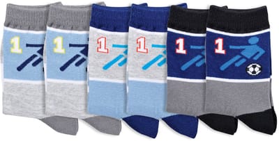 Kindersokken | Grappige sokken | Print: Voetbal | Kleur: Grijs | Maat: Diverse maten | 6 paar