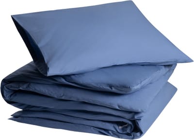 Yumeko dekbedovertrek percal katoen sereen blauw 140x220 + 1/60x70 - Bio, eco & fairtrade