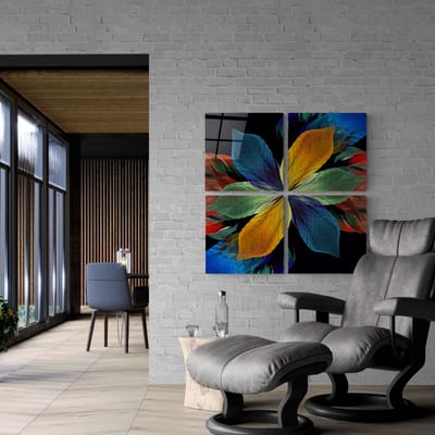 Fortune Flower Quadro glas schilderij