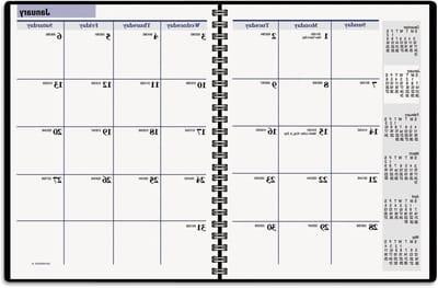 Maandplanner - Kalender Planner - Afspraken Plannen - Compact Formaat - 17.5 x 22.2 cm - Zwart