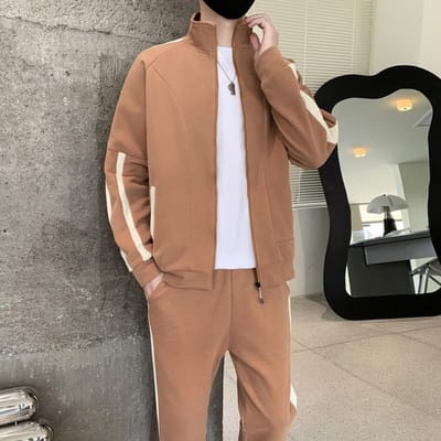 Cardigan épaissi printemps automne hiver nouveau veste polyvalente ensemble deux pièces chaud mode 4XL brown
