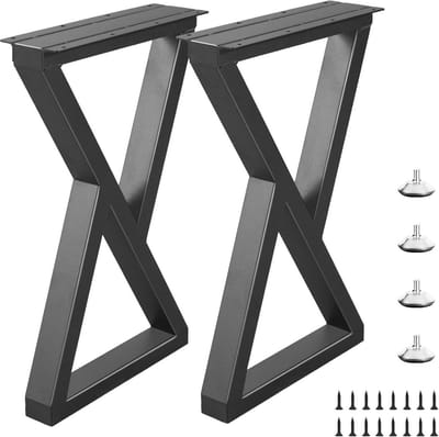 Set van 2 Robuuste Zwarte Metalen Meubelpoten voor Tafel of Bank (55 cm)