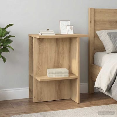 vidaXL - Salontafel - Artisanaal - eiken - 40 - x - 30 - x - 49 - cm - Bewerkt - hout
