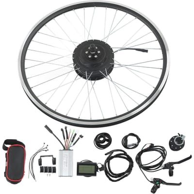 Kit Roue Moteur Vélo 36V 500W Kit Moteur Brushless Denté Modifié pour Vélo Kit Entraînement Avant avec Configuration Panneau LCD3 24 Inch (21.38x13.7in)