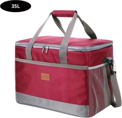 Nivard Koeltas - Koelbox - Koelelementen - Coolbox - Auto - Lunchtas - Strand - Bordeauxrood 35L