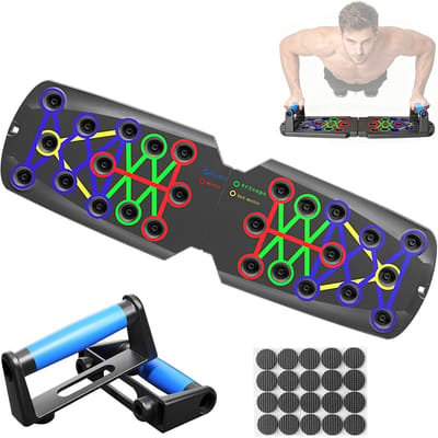 Push up board - Blauw - 26 in 1 multifunctioneel trainingsbord - ABS kunststof - Voor krachttraining borst en armen